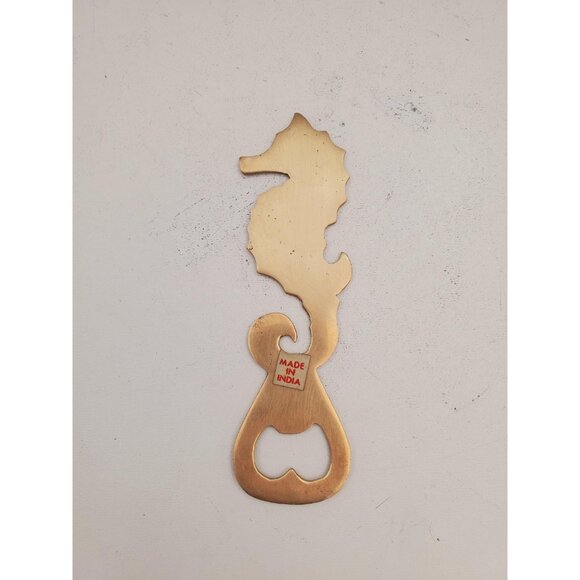 Seahorse bottle opener cap opener brass bottle opener metal figure mid century - Picture 5 of 10